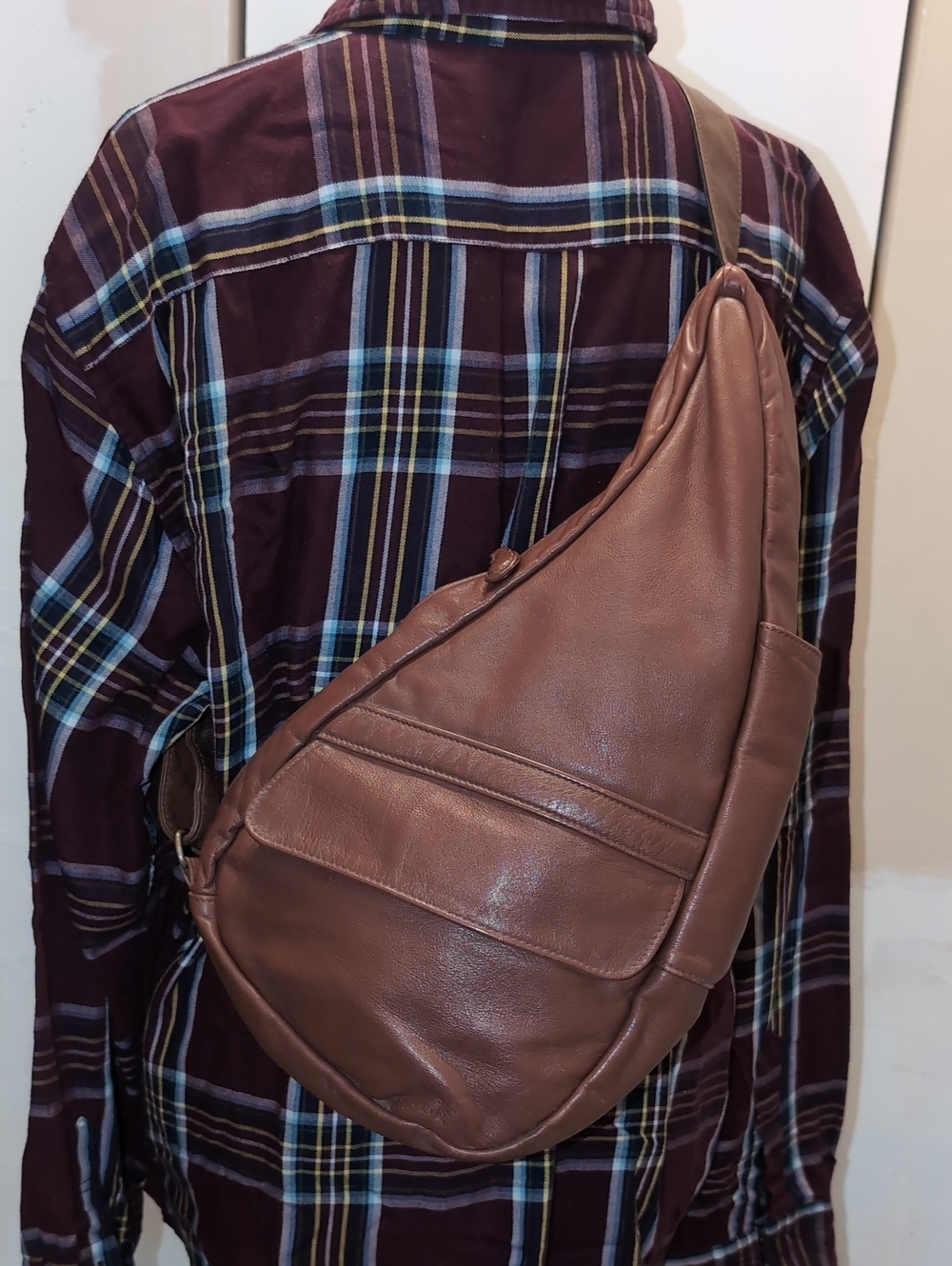 Brown Leather Sling Bag Healthy Backpack Sling